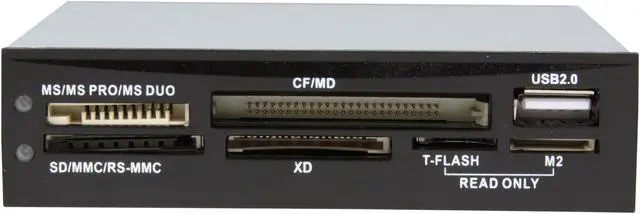 Alt view image 2 of 4 - LOGISYS FP528BK USB 2.0  3.5" Support CF, T-Flash, MS Micro, MMC.  All-in-one Internal Card Reader