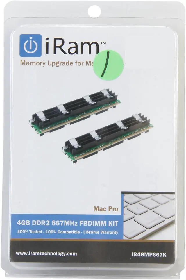 Alt view image 3 of 3 - iRam 4GB (2 x 2GB) DDR2 667 (PC2 5300) ECC Fully Buffered Dual Channel Kit Memory For Apple Mac Pro Model IR4GMP667K