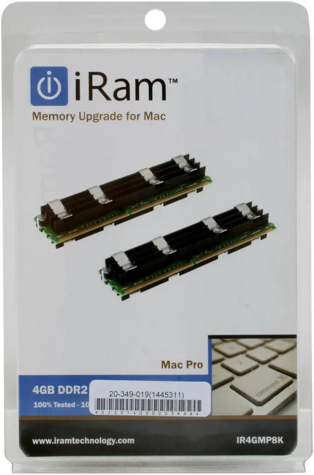 Alt view image 2 of 2 - iRam 4GB (2 x 2GB) DDR2 800 (PC2 6400) ECC Fully Buffered Dual Channel Kit Memory For Apple Mac Pro Model IR4GMP800K