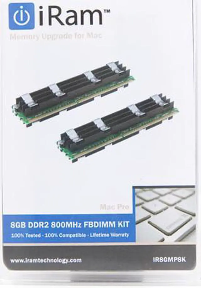 Alt view image 3 of 3 - iRam 8GB (2 x 4GB) DDR2 800 (PC2 6400) ECC Fully Buffered Dual Channel Kit Memory For Apple Model IR8GMP800K