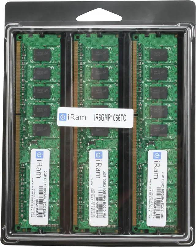 Alt view image 5 of 5 - iRam 6GB (3 x 2GB) DDR3 1066 (PC3 8500) ECC Memory For Apple Model IR6GMP1066TC