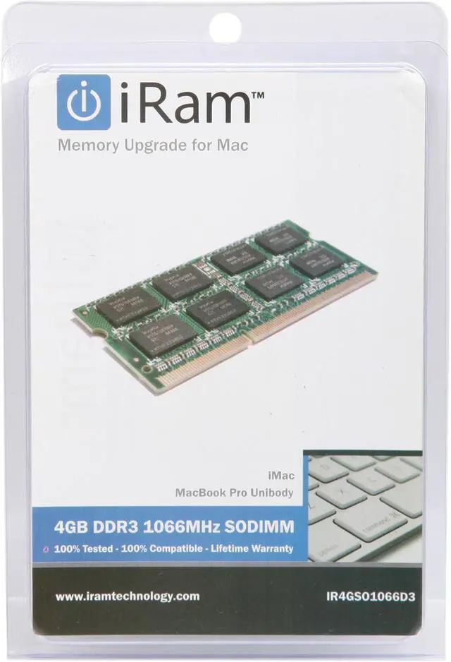 Alt view image 3 of 3 - iRam 4GB DDR3 1066 (PC3 8500) Memory for Apple MacBook & iMac Model IR4GSO1066D3