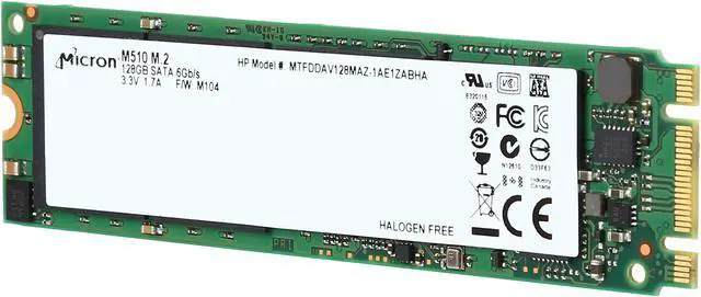 Main image of Micron M510 MTFDDAV128MAZ M.2 128GB SATA III Internal Solid State Drive (SSD) Zero hour used