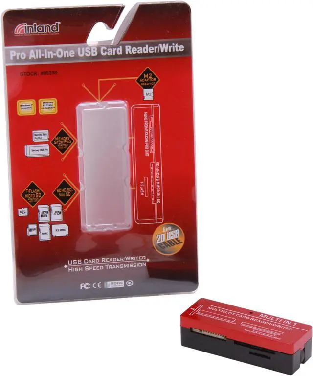 Alt view image 8 of 9 - inland 08308 USB 2.0 support MS, SD, MINI SD and support T-F, M2 memory cards, All-in-One Universal Card Reader