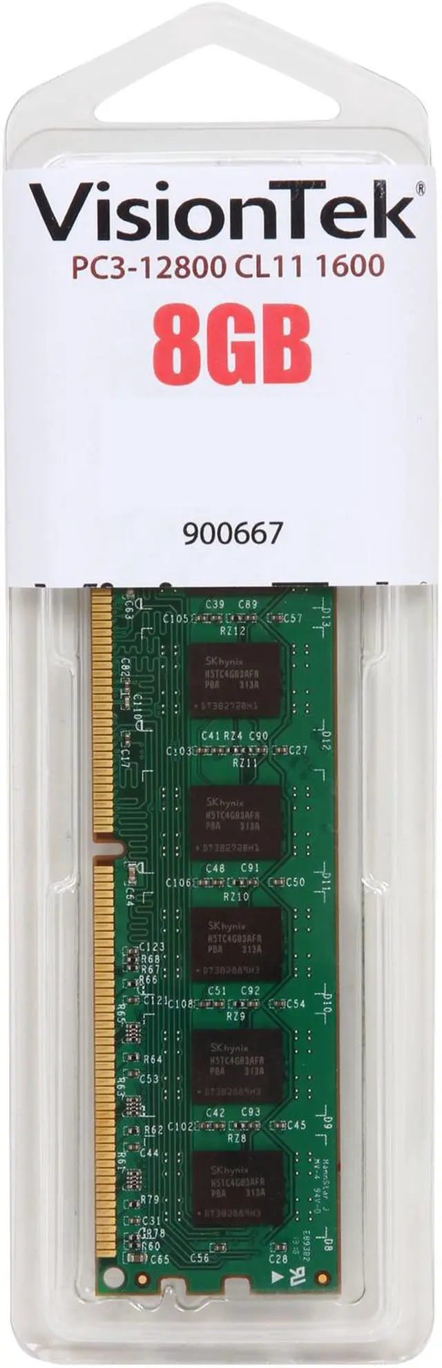 Alt view image 3 of 3 - Visiontek 8GB 240-Pin PC RAM DDR3 1600 (PC3 12800) Black Label Memory Model 900667