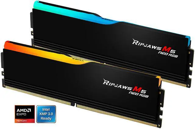 Alt view image 2 of 5 - G.SKILL Ripjaws M5 Neo RGB Series 32GB (2 x 16GB) 288-Pin PC RAM DDR5 6000 (PC5 48000) Desktop Memory