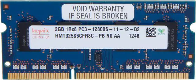 Main image of Hynix 2GB 204-Pin DDR3 SO-DIMM DDR3 1600 (PC3 12800) Laptop Memory Model HMT325S6CFR8C-PB