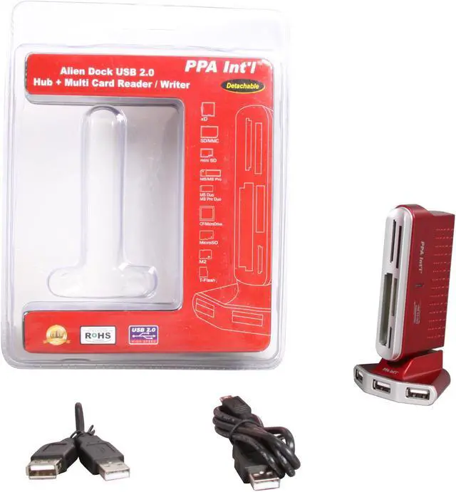 Alt view image 6 of 6 - PPA 9233D USB 2.0 Alien Dock Hub + Card Reader / Writer