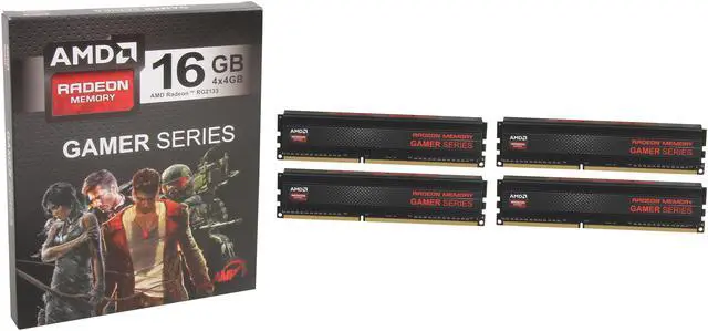 Alt view image 3 of 3 - AMD Radeon RG2133 Gamer Series 16GB (4 x 4GB) DDR3 2133 (PC3 17000) Desktop Memory Model AG316G2130U1Q
