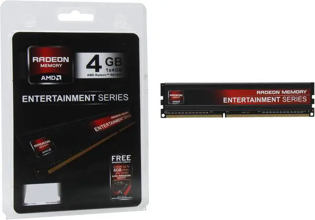 Alt view image 3 of 3 - AMD Radeon Entertainment Series 4GB DDR3 1600 (PC3 12800) Desktop Memory Model AE34G1609U1