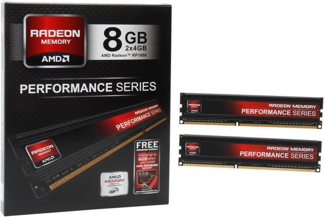 AMD Radeon Performance Series 8GB (2 x 4GB) DDR3 1866 (PC3 14900) Desktop  Memory Model AP38G1869U1K