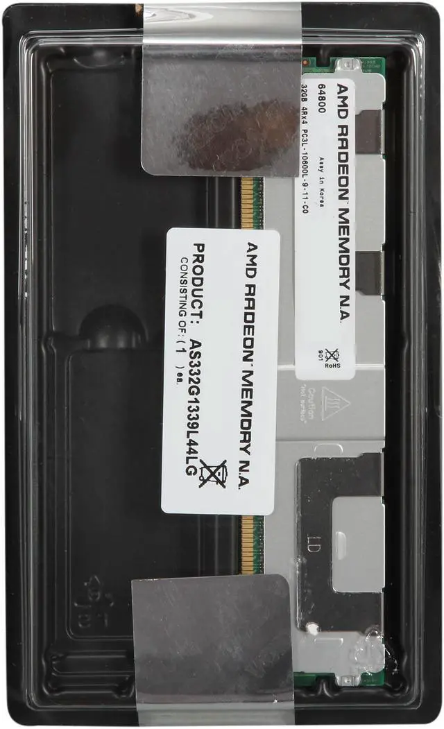 Alt view image 3 of 3 - AMD Radeon 32GB ECC DDR3 1333 (PC3 10600) Server Memory Model AS332G1339L44LG