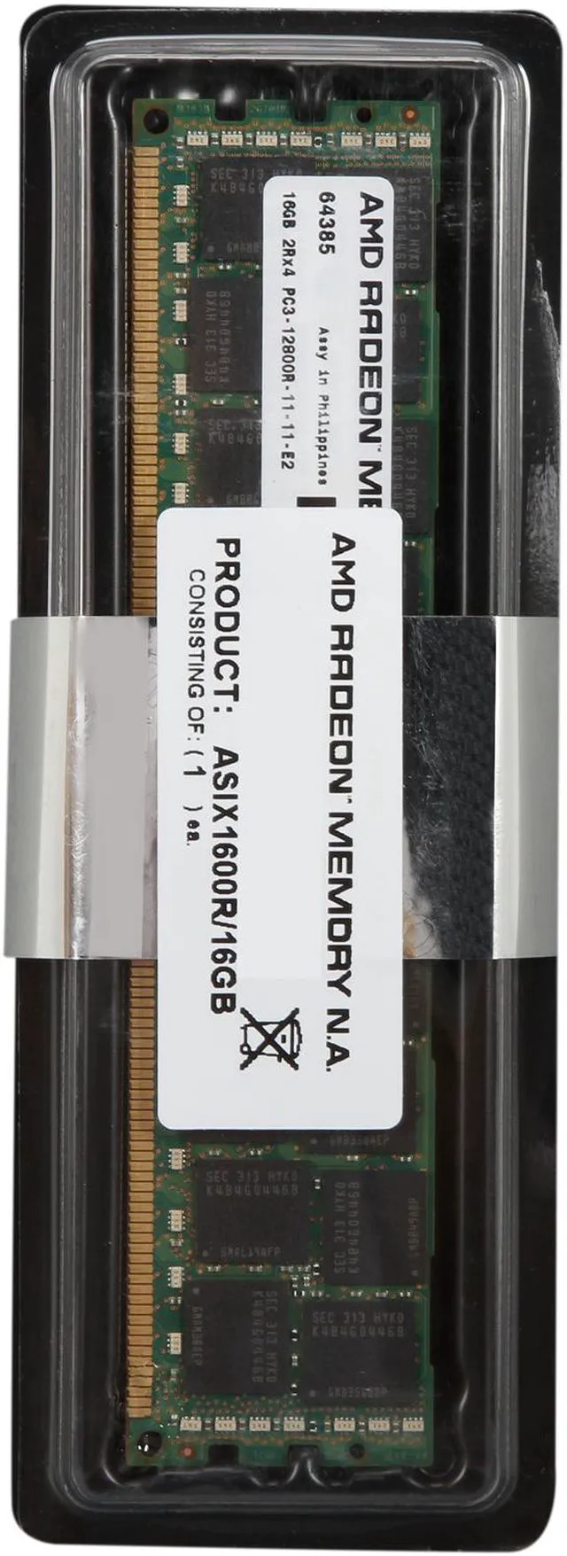 Alt view image 3 of 3 - AMD Radeon 16GB ECC Registered DDR3 1600 (PC3 12800) Server Memory For IBM Model ASIX1600R/16GB