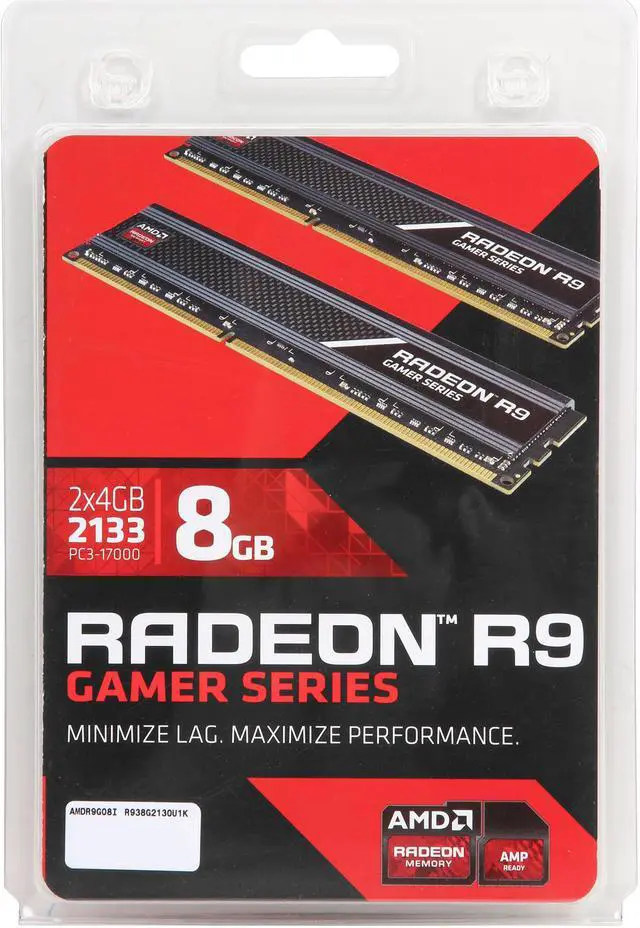 Alt view image 3 of 3 - AMD Radeon R9 Gamer Series 8GB (2 x 4GB) DDR3 2133 (PC3 17000) Desktop Memory Model R938G2130U1K