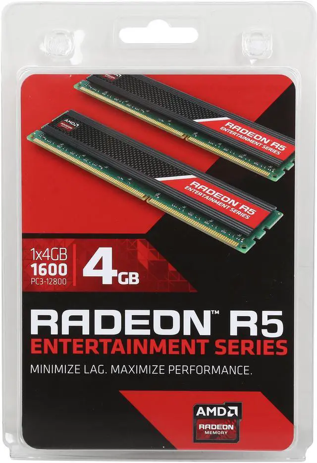 Alt view image 3 of 3 - AMD Radeon R5 Entertainment Series 4GB DDR3 1600 (PC3 12800) Desktop Memory Model R534G1601U1-G
