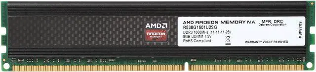 Alt view image 2 of 3 - AMD Radeon R5 Entertainment Series 8GB DDR3 1600 (PC3 12800) Desktop Memory Model R538G1601U2-G