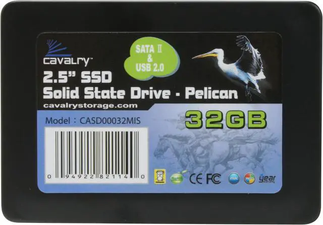Alt view image 4 of 5 - Cavalry Pelican 2.5" 32GB USB 2.0 & SATAII MLC Internal / External Solid State Drive (SSD) CASD00032MIS