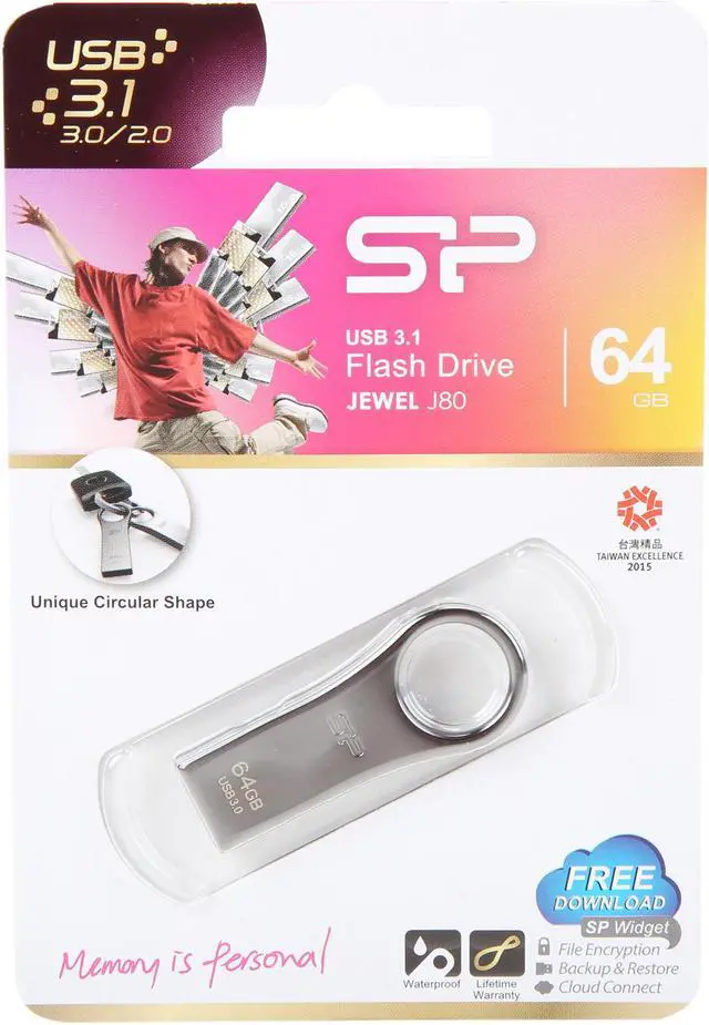 Alt view image 2 of 2 - Silicon Power 64GB Jewel J80 USB 3.0 Flash Drive (SU064GBUF3J80V1TAB)