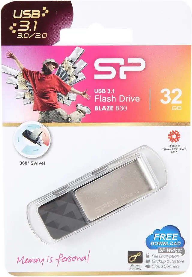 Alt view image 2 of 2 - Silicon Power 32GB Blaze B30 USB 3.0 Flash Drive (SU032GBUF3B30V1KAB)