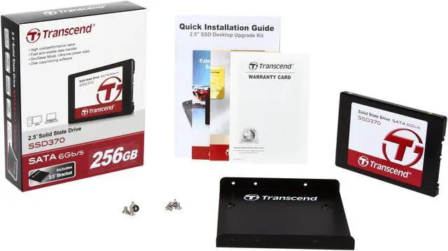 Alt view image 5 of 5 - Transcend 2.5" 256GB SATA III MLC Internal Solid State Drive (SSD) TS256GSSD370