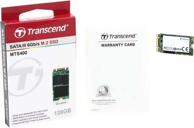 Alt view image 4 of 4 - Transcend MTS400 M.2 2242 128GB SATA III MLC Internal Solid State Drive (SSD) TS128GMTS400