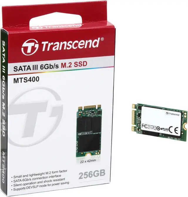 Alt view image 4 of 4 - Transcend MTS400 M.2 2242 256GB SATA III MLC Internal Solid State Drive (SSD) TS256GMTS400