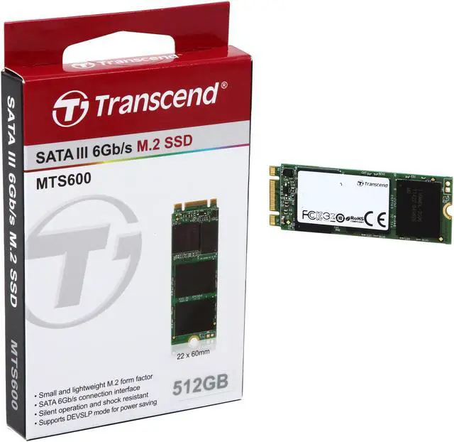 Alt view image 4 of 4 - Transcend MTS600 M.2 2260 512GB SATA III MLC Internal Solid State Drive (SSD) TS512GMTS600
