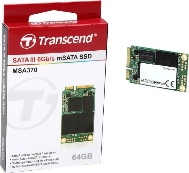Alt view image 4 of 4 - Transcend mSATA 64GB SATA III MLC Internal Solid State Drive (SSD) MSA370 (TS64GMSA370)