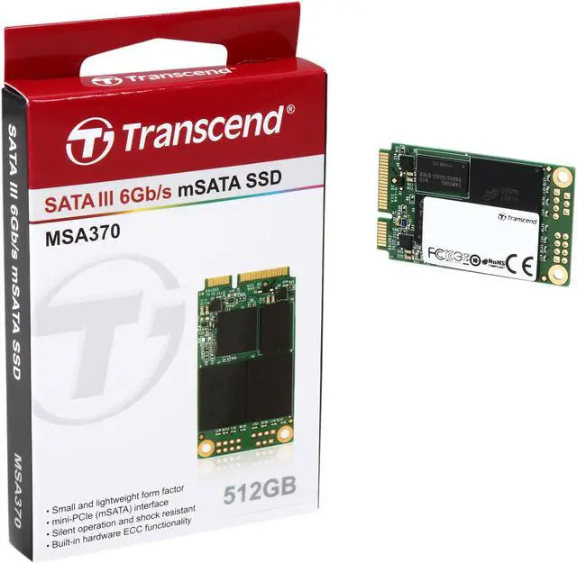 Alt view image 4 of 4 - Transcend mSATA 512GB SATA III MLC Internal Solid State Drive (SSD) MS370 (TS512GMSA370)
