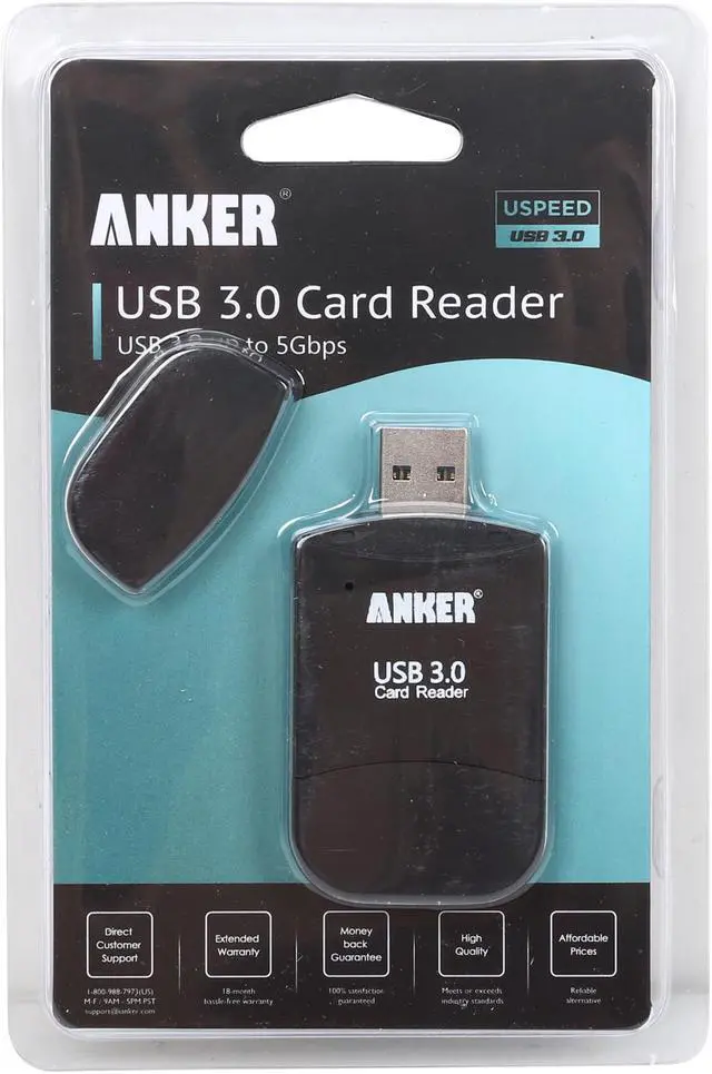 Alt view image 7 of 7 - Anker 68UNMCRD-B2U 8-in-1 Uspeed USB 3.0 Card Reader 8-in-1