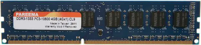 Main image of Pareema 4GB DDR3 1333 (PC3 10600) Desktop Memory Model MD313C81609L1