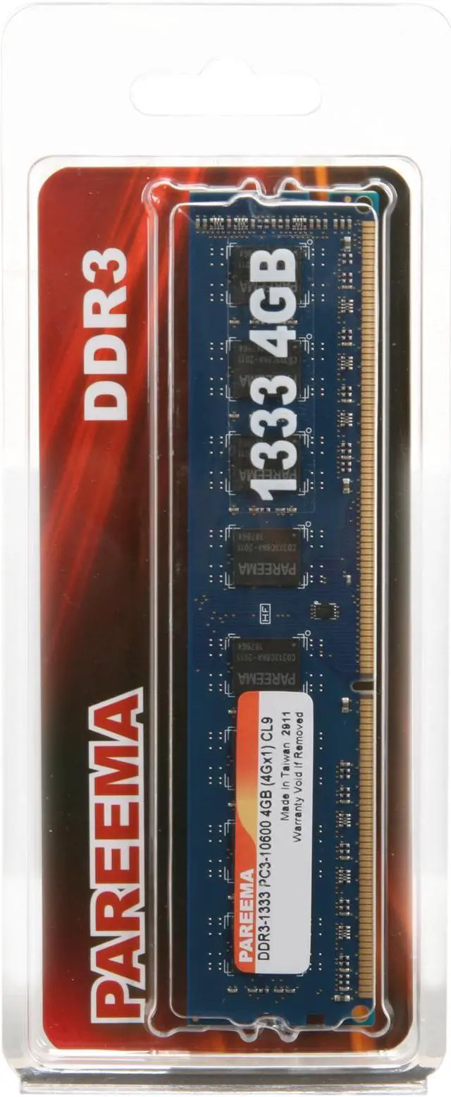 Alt view image 3 of 3 - Pareema 4GB DDR3 1333 (PC3 10600) Desktop Memory Model MD313C81609L1