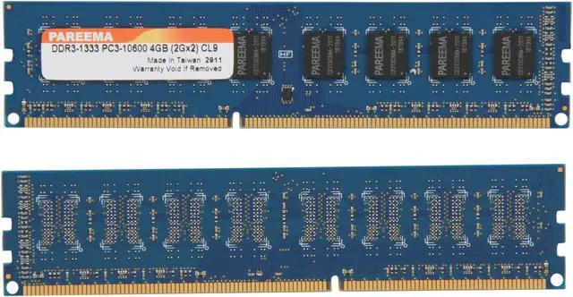 Alt view image 2 of 3 - Pareema 4GB (2 x 2GB) DDR3 1333 (PC3 10600) Desktop Memory Model MD313C80809L2