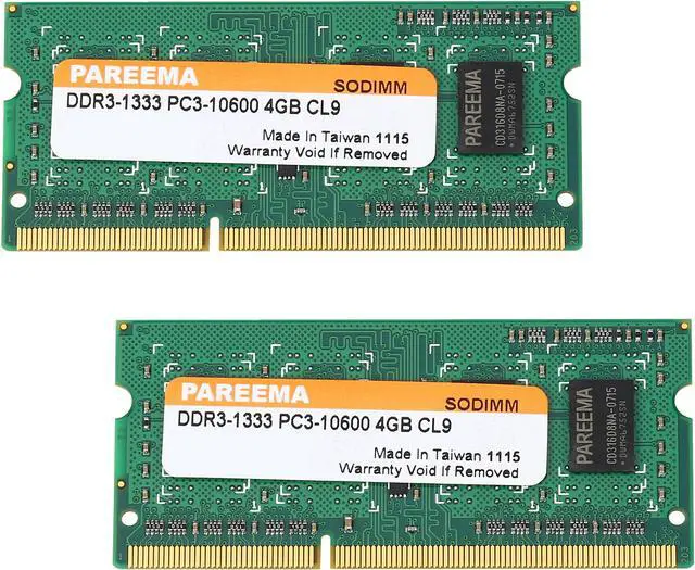 Main image of Pareema 8GB (2 x 4GB) 204-Pin DDR3 SO-DIMM DDR3 1333 (PC3 10600) Laptop Memory Model MD313C81609S2