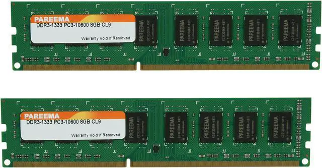 Main image of Pareema 16GB (2 x 8GB) DDR3 1333 (PC3 10600) Desktop Memory Model MD313D81609L2