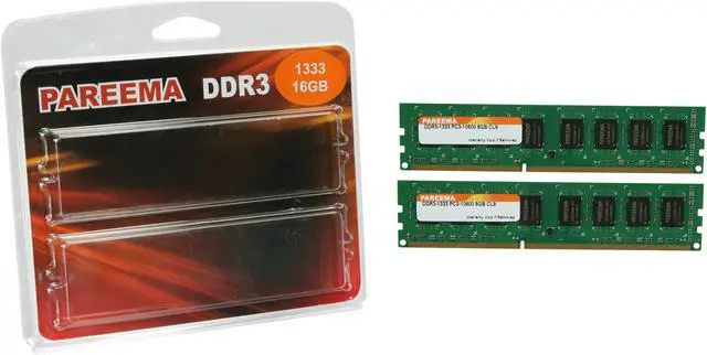 Alt view image 3 of 3 - Pareema 16GB (2 x 8GB) DDR3 1333 (PC3 10600) Desktop Memory Model MD313D81609L2