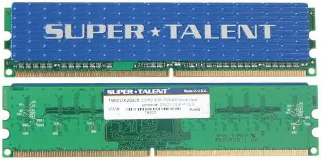 Alt view image 2 of 3 - SUPER TALENT 2GB (2 x 1GB) DDR2 800 (PC2 6400) Dual Channel Kit Desktop Memory Model T800UX2GC5