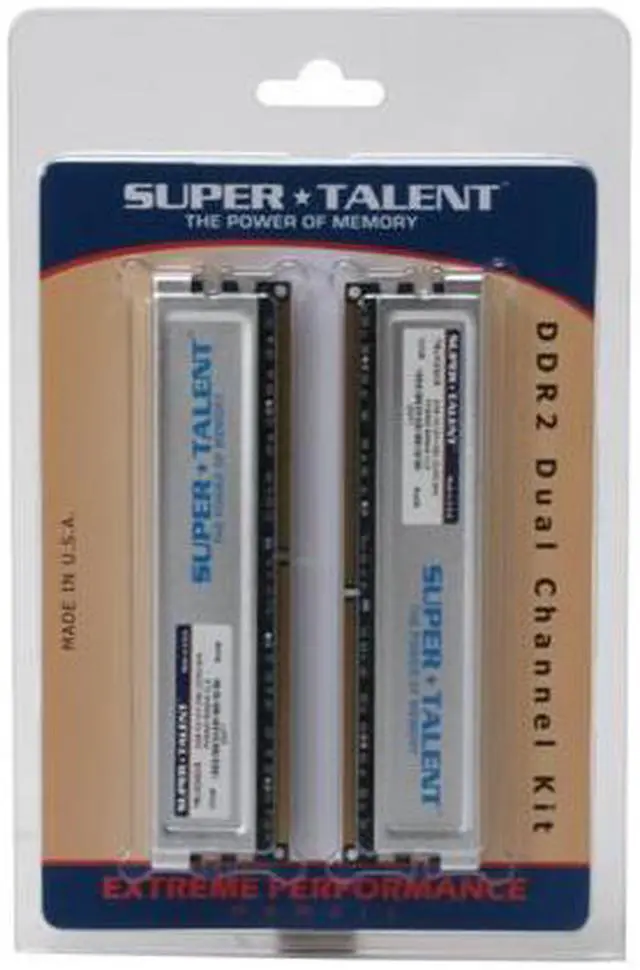 Alt view image 2 of 2 - SUPER TALENT 2GB (2 x 1GB) DDR2 800 (PC2 6400) Dual Channel Kit Desktop Memory Model T8UX2GC5