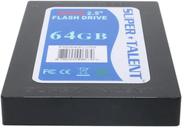 Alt view image 3 of 6 - SUPER TALENT 2.5" 64GB SATA Internal Solid State Drive (SSD) FSD64GC25M