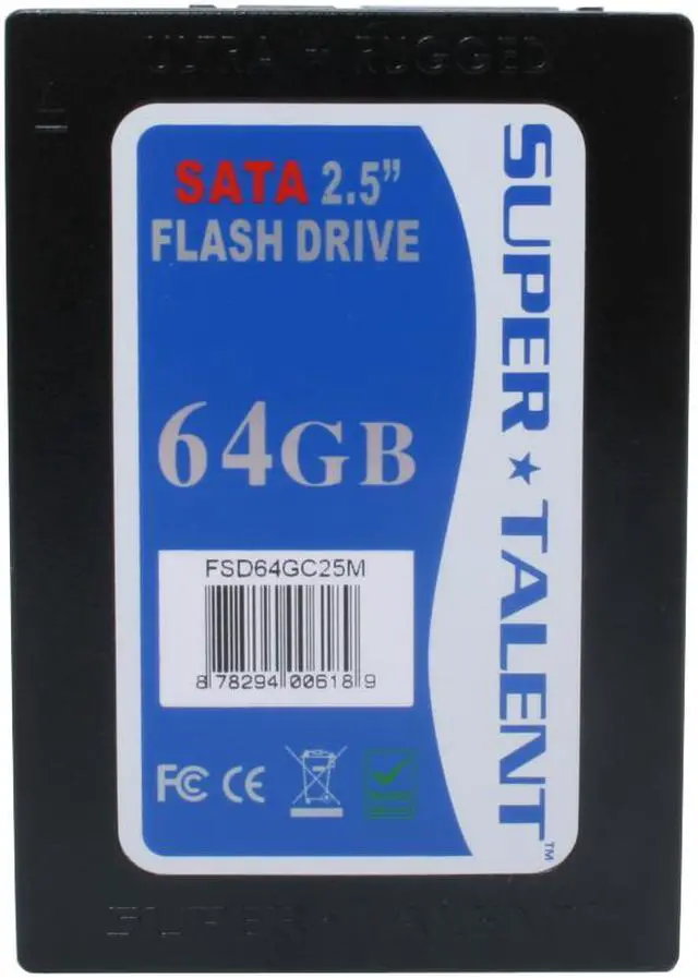 Main image of SUPER TALENT 2.5" 64GB SATA Internal Solid State Drive (SSD) FSD64GC25M
