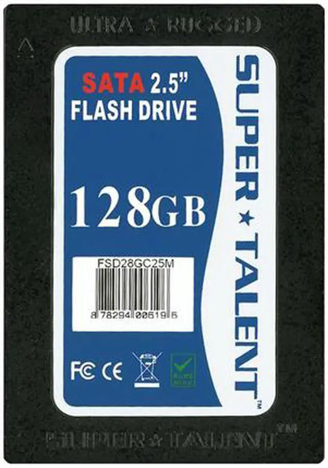 Main image of SUPER TALENT 2.5" 128GB SATA Internal Solid State Drive (SSD) FSD28GC25M
