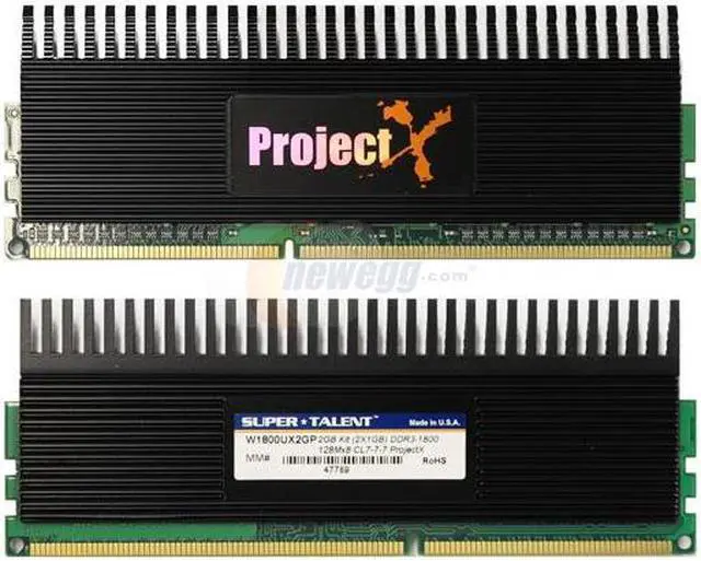 Alt view image 3 of 3 - SUPER TALENT 2GB (2 x 1GB) DDR3 1800 (PC3 14400) Dual Channel Kit Desktop Memory Model W1800UX2GP