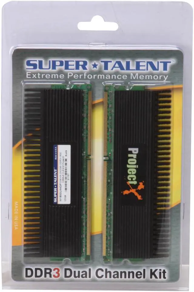 Alt view image 3 of 3 - SUPER TALENT Project X 4GB (2 x 2GB) DDR3 1800 (PC3 14400) Dual Channel Kit Desktop Memory Model W1800UX4GP