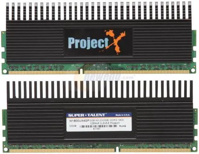 Alt view image 2 of 3 - SUPER TALENT Project X 4GB (2 x 2GB) DDR3 1800 (PC3 14400) Dual Channel Kit Desktop Memory Model W1800UX4GP