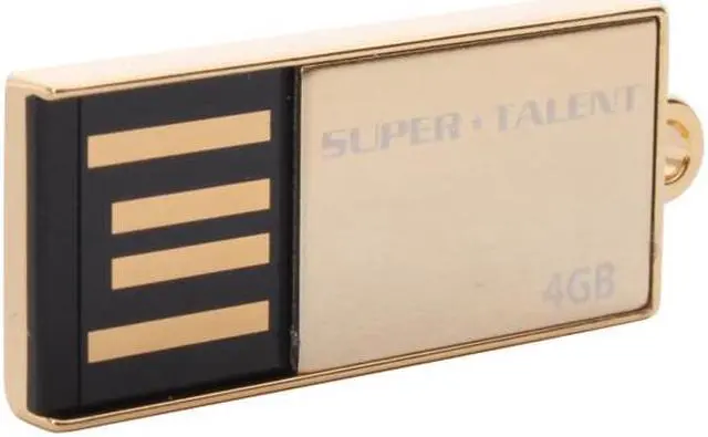 Main image of SUPER TALENT PICO_C 4GB Flash Drive (USB2.0 Portable) with Gold Plated STU4GPCG