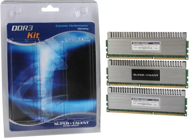 Alt view image 3 of 3 - SUPER TALENT Chrome Series 6GB (3 x 2GB) DDR3 2000 (PC3 16000) Desktop Memory Model WB200UX6G9