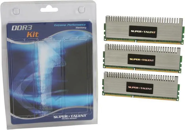 Alt view image 3 of 3 - SUPER TALENT Chrome Series 6GB (3 x 2GB) DDR3 1600 (PC3 12800) Desktop Memory Model WB160UX6G8