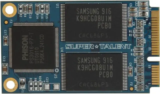 Alt view image 2 of 3 - SUPER TALENT AIC 32GB Mini PCIe (PATA) MLC Internal Solid State Drive (SSD) FEM32GFDL