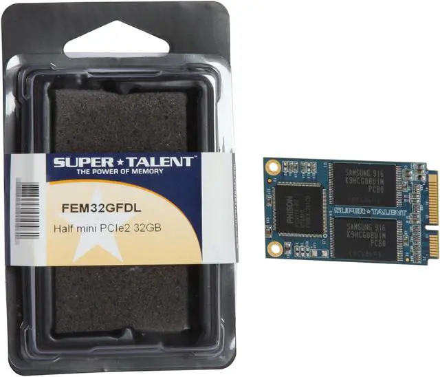 Alt view image 3 of 3 - SUPER TALENT AIC 32GB Mini PCIe (PATA) MLC Internal Solid State Drive (SSD) FEM32GFDL
