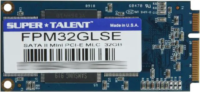Alt view image 3 of 4 - SUPER TALENT 32GB Mini PCIe (SATA) MLC Internal Solid State Drive (SSD) FPM32GLSE